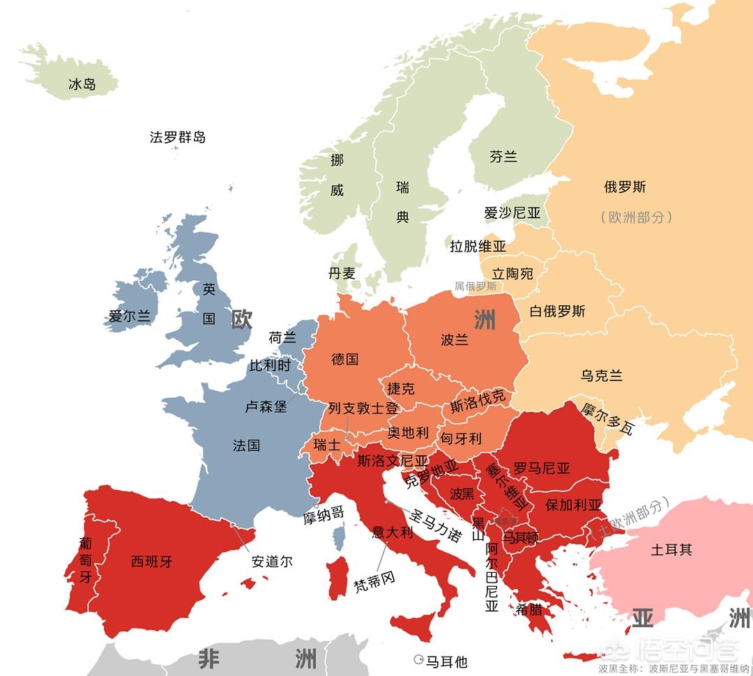 欧洲有多少个国家（欧洲46个国家名称）