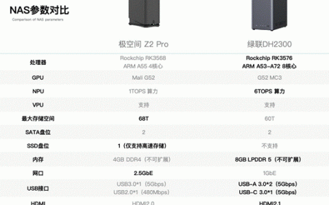 极空间Z2Pro对比绿联DH2300：2026千元NAS首选谁